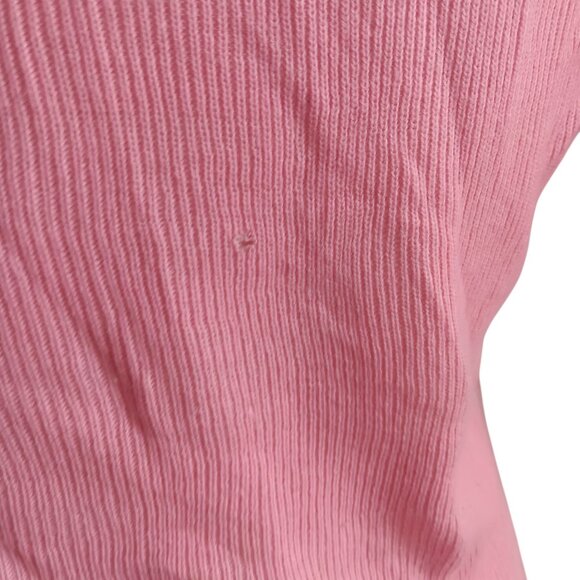 Vintage 70's Top Large Pink Embroidered Balloon Village Scene Boho Disco Hippy - Picture 7 of 8